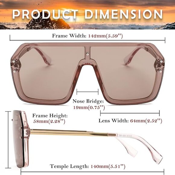 Classic Siamese One Piece Sunglasses main image 4